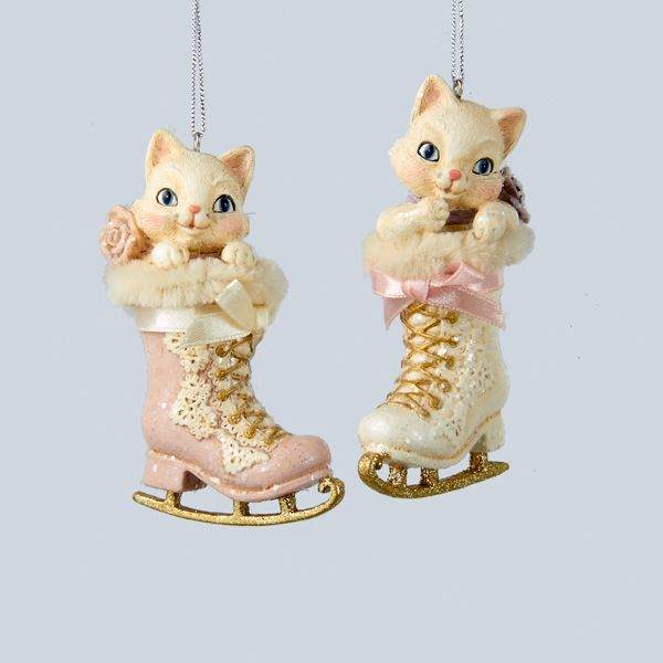 Item 100533 Kitten In Ice Skate Ornament