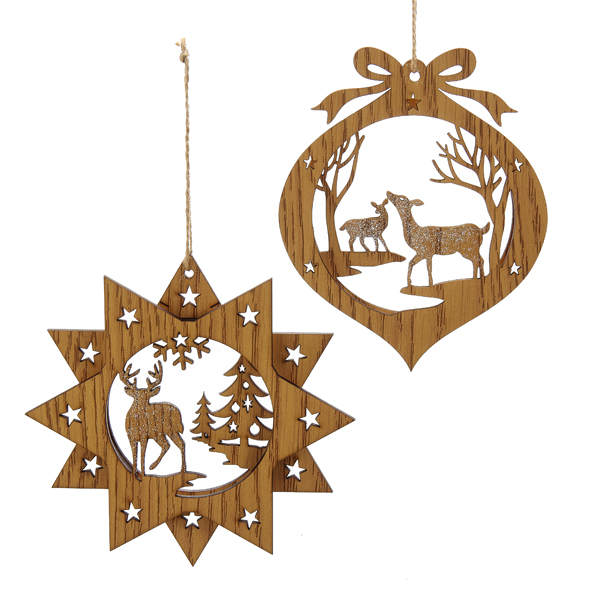 Item 102004 Tan Star/Onion With Deer Ornament