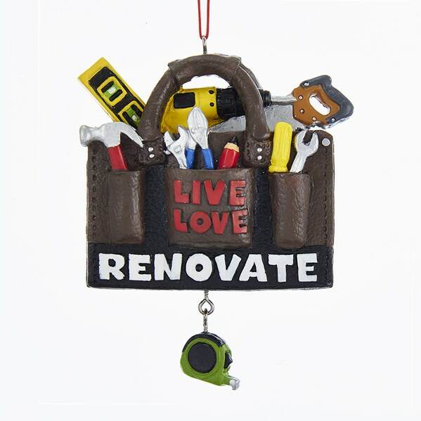 Item 104632 Live Love Renovate Tool Bag Ornament