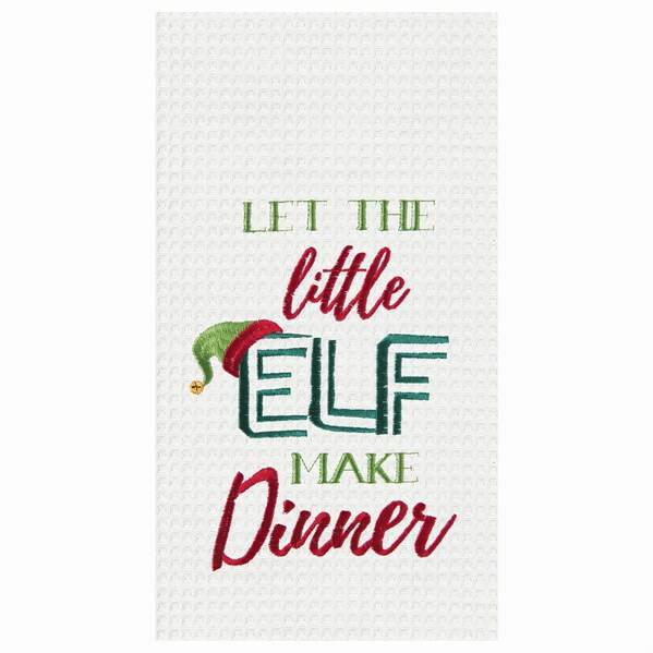 Item 231210 Elf Make Dinner Kitchen Towel