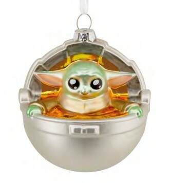 Item 333959 The Mandalorian Grogu Glass Ornament