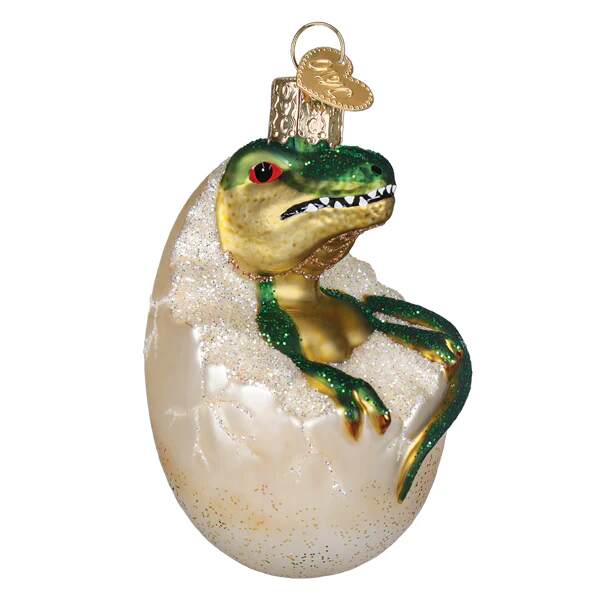 Item 425618 Baby Dino In Egg Ornament