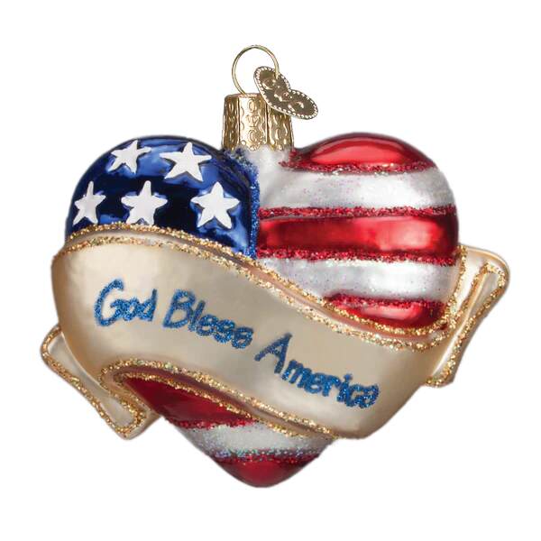 Item 425756 God Bless America Heart Ornament