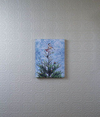 Item 455515 Lighted Chickadee Canvas Print With Timer