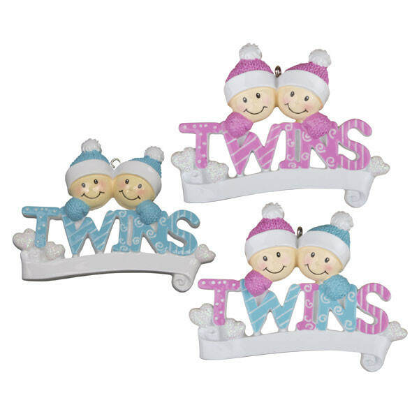 Item 459167 Baby's First Christmas Twins With Banner Ornament