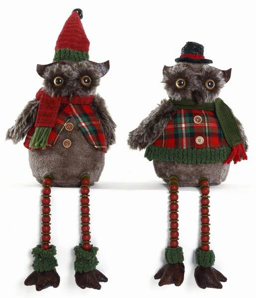 Item 505059 Forest Owl With Button Legs Shelf Sitter