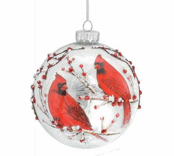 Item 527146 Two Red Cardinals Ball Ornament