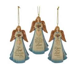 Item 104223 Angel With Inspirational Message Ornament