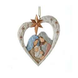 Item 104230 Heart Shaped Nativity Ornament