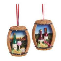 Item 104588 Wine Barrel Ornament