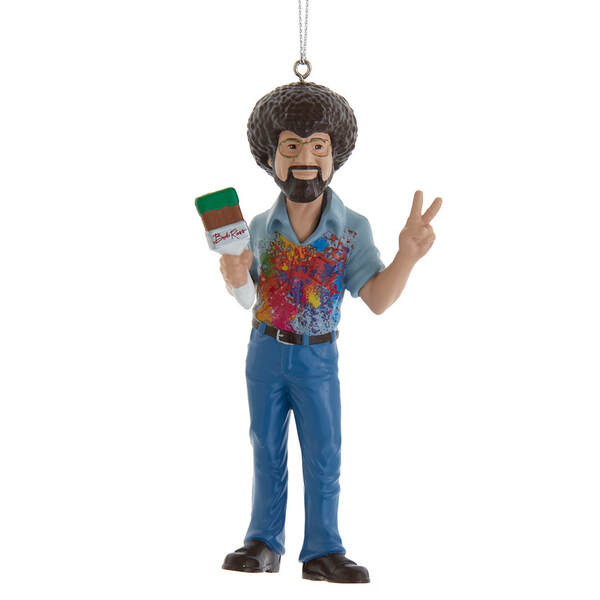 Item 100299 Bob Ross With Paint Splatter Shirt Ornament