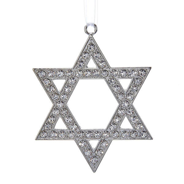 Item 100388 Metal Silver Star Of David Ornament