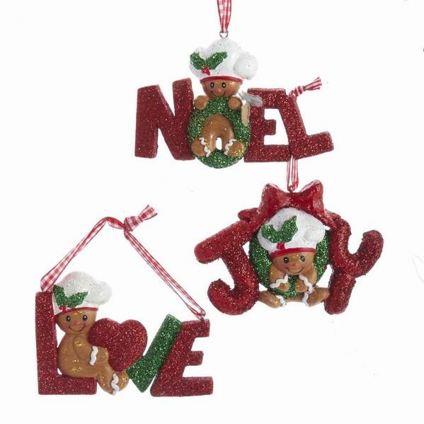 Item 100689 Gingerbread Noel/Love/Joy Ornament