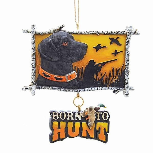 Item 100764 Black Lab Born To Hunt Ornament