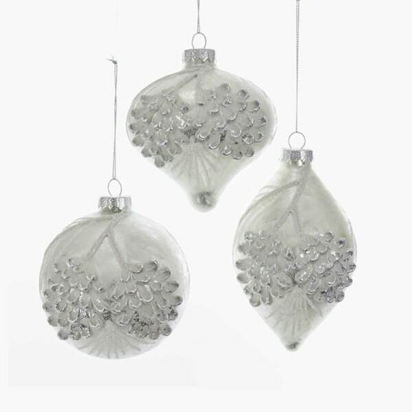 Item 101031 Frosted Ball/Onion/Finial Ornament