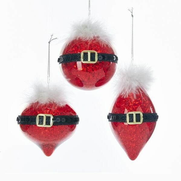 Item 101075 Santa Belt Ball/Onion/Finial Ornament