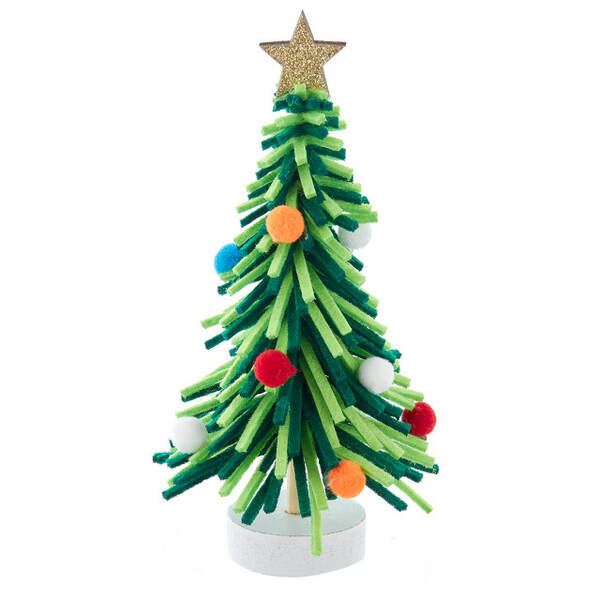 Item 101564 Decorated Green Glittered Christmas Tree Table Piece