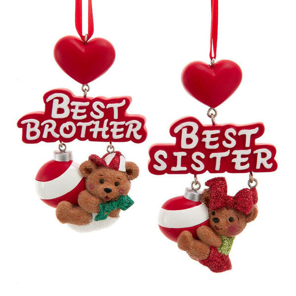 Item 101628 Best Brother/Sister Bear Ornament