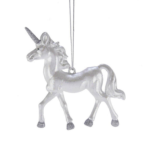 Item 101692 Clear/Silver Unicorn Ornament