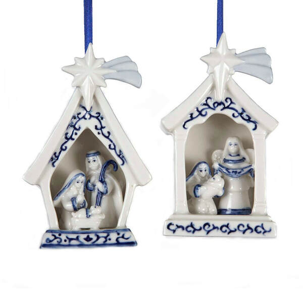 Item 101889 Delft Blue Holy Family Ornament