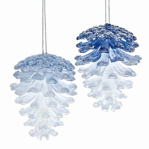 Item 102519 Blue/Clear Pine Cone Ornament