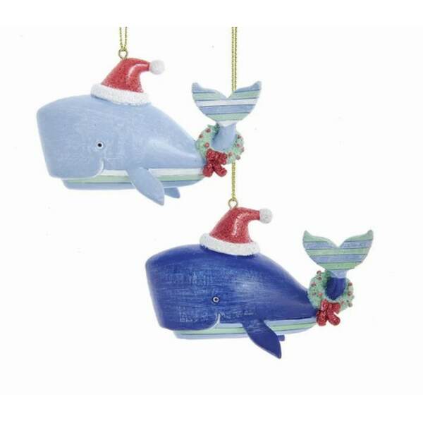 Item 105641 Whimsical Striped Whale Ornament