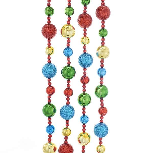Item 106734 6 Foot Red/Blue/Gold/Green Bead Garland