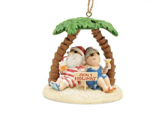 Item 108308 Santa/Mrs. Claus Hideaway Ornament - Outer Banks