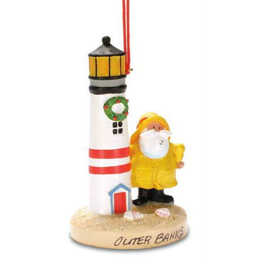 Item 108825 Salty And Lighthouse Ornament - Outer Banks