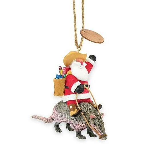 Item 108914 Santa Armadillo With Tag Ornament