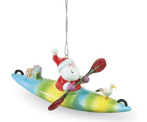 Item 108985 Santa On Kayak Ornament