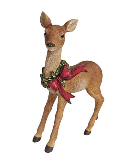 Item 127325 Standing Deer With Bow Figure