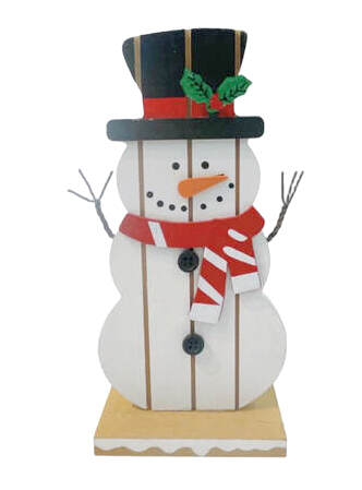 Item 127524 Wood Snowman Figure
