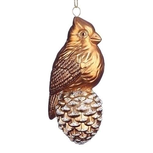 Item 134419 Bronze Cardinal On Pine Cone Ornament