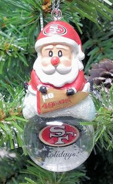 Item 141140 San Francisco 49ers Santa Snow Globe Ornament