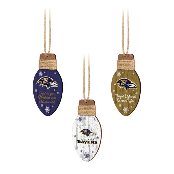 Item 143262 Baltimore Ravens Holiday Light Ornament
