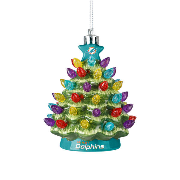 Item 143307 Miami Dolphins Ceramic Tree Ornament