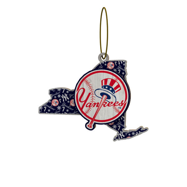 Item 143403 New York Yankees Wood State Ornament