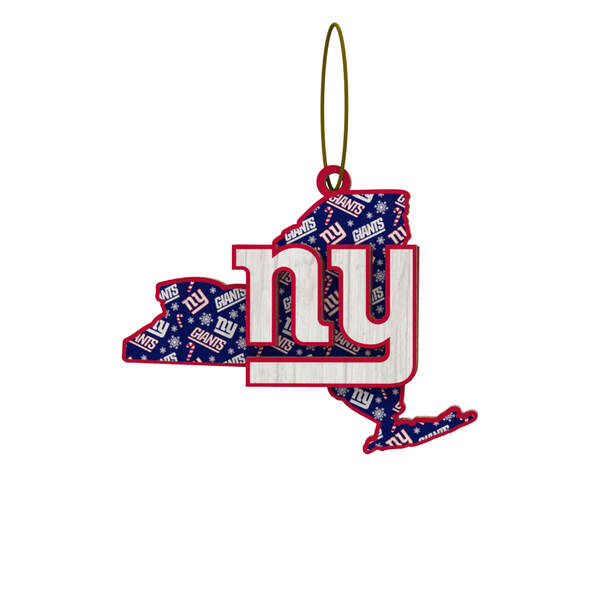 Item 143415 New York Giants Wood State Ornament