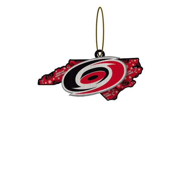 Item 143419 Carolina Hurricanes Wood State Ornament