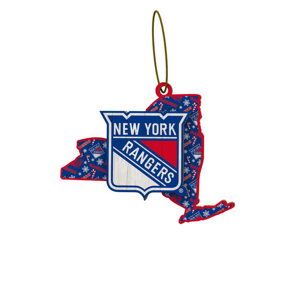 Item 143421 New York Rangers Wood State Ornament