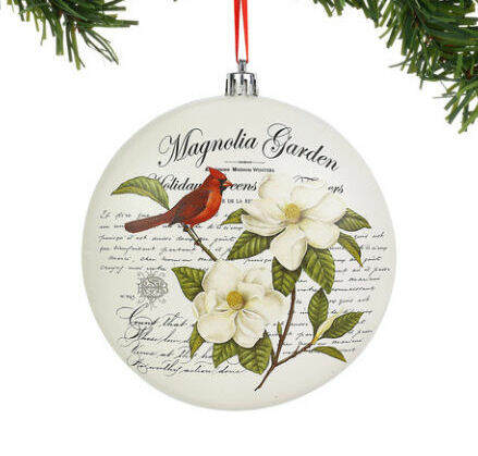 Item 156325 Cardinal/Magnolia Garden 2D Ball Ornament
