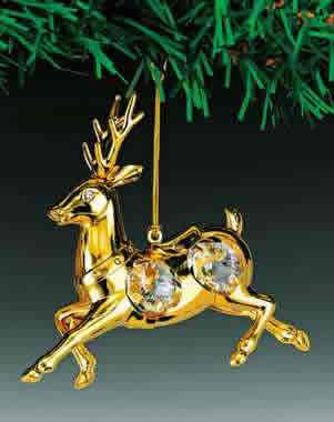 Item 161112 Gold Crystal Deer Ornament
