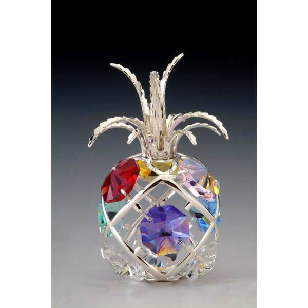 Item 161206 Silver Crystal Mini Pineapple Ornament