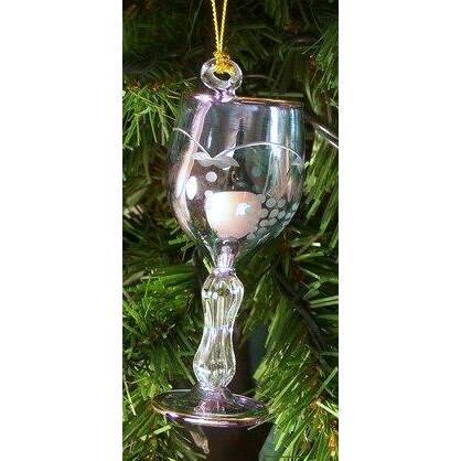 Item 186003 Green Wine Glass Ornament