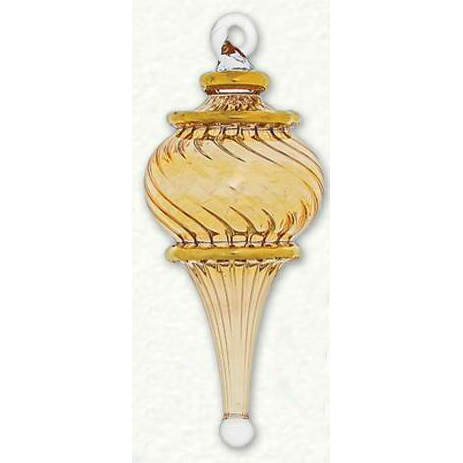 Item 186243 Yellow Swirl Etched Ornament