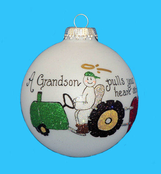 Item 202081 A Grandson Pulls Your Heart Strings/Tractor Ornament