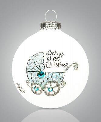 Item 202101 Baby's First Christmas Boy Buggy Ornament