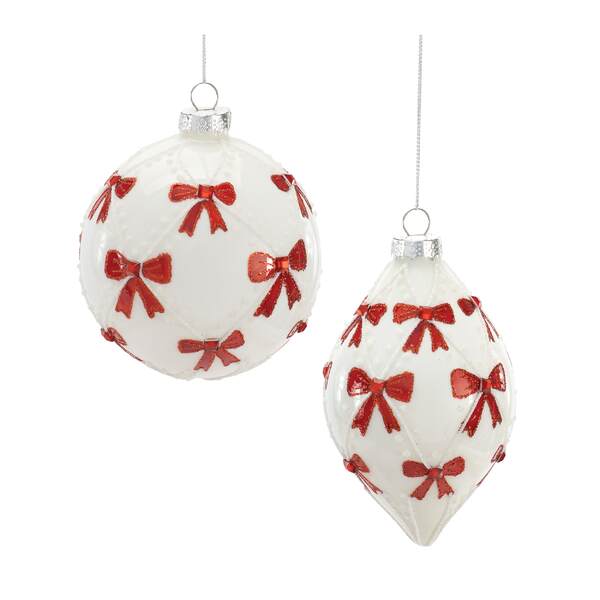 Item 245156 Ball/Finial With Bows Ornament
