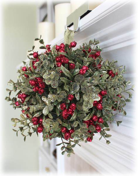 Item 254130 Red Mistletoe Kissing Ball Ornament
